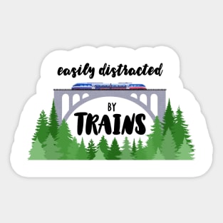 Easily Distracted By Trains Sticker